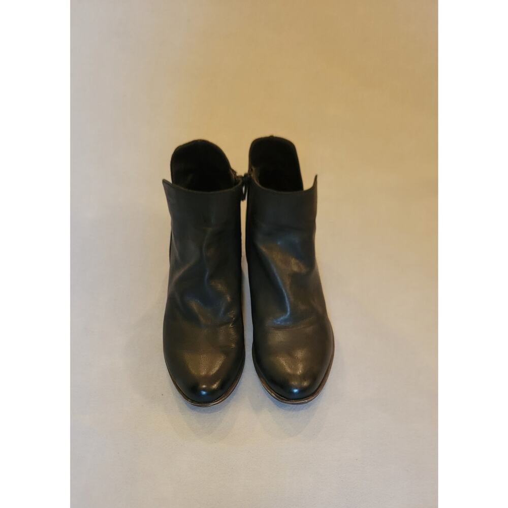 Lucky Brand Basel Black Leather Dual Zip Ankle Booties 9M